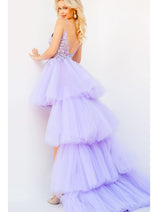 Jovani Ruffled High-Low Prom Dress 07263