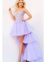 Jovani Ruffled High-Low Prom Dress 07263