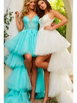 Jovani Ruffled High-Low Prom Dress 07263