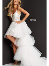 Jovani Ruffled High-Low Prom Dress 07263