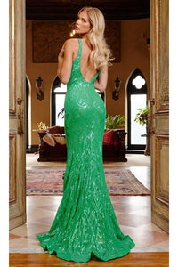 Jovani Sequin-Print Long Prom Dress 23027 - Prom