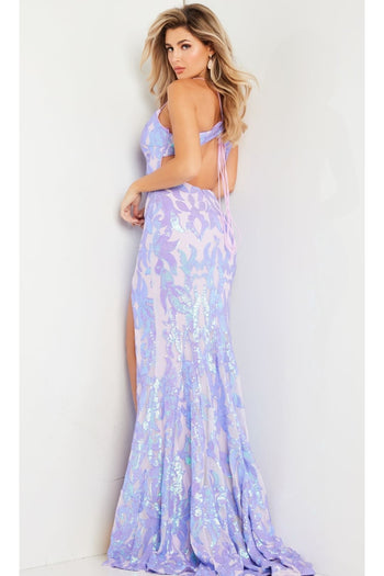 Jovani Sequin-Print Sexy Long Prom Dress 08235 - Apparel & Accessories > Clothing > Dresses
