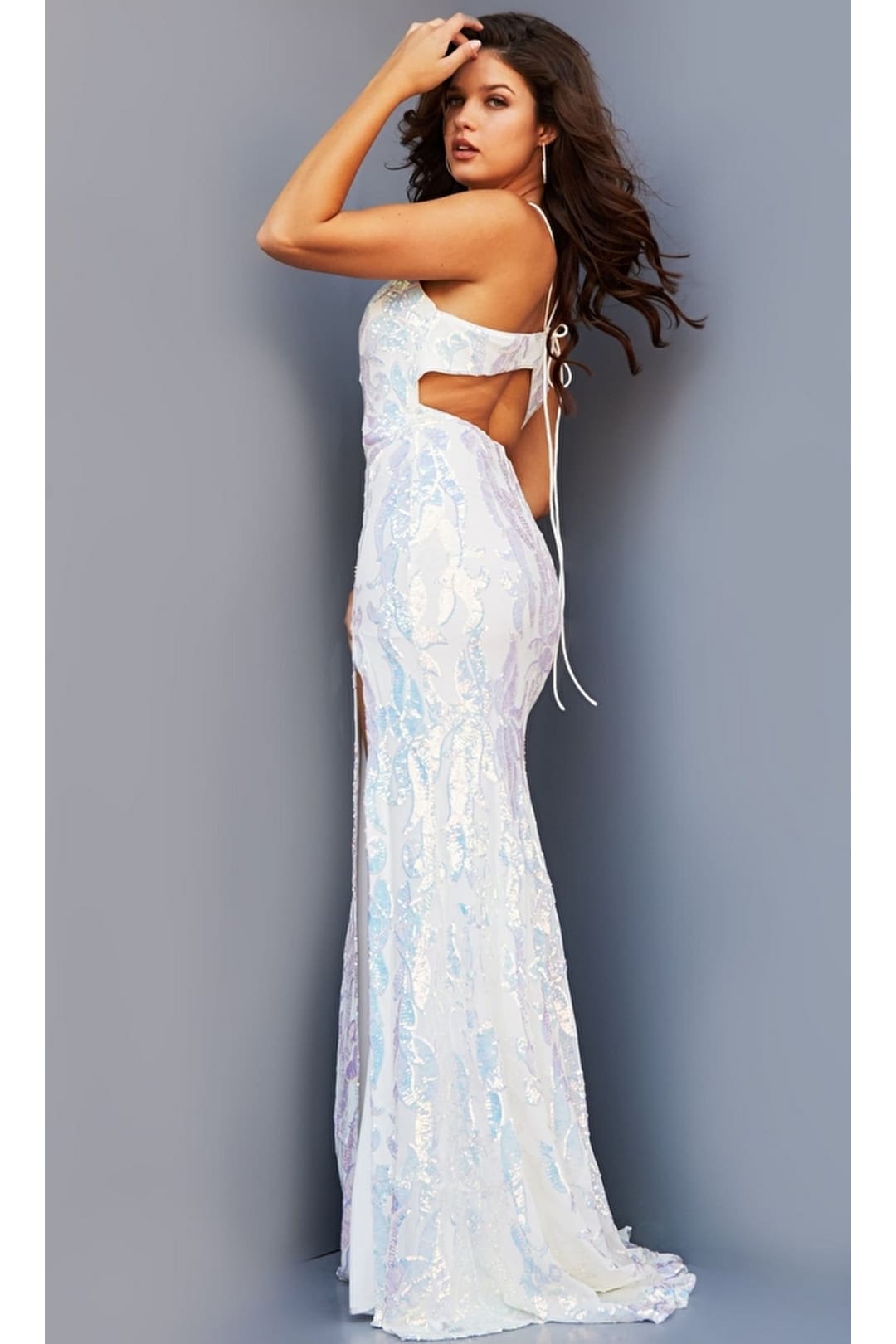 Jovani Sequin-Print Sexy Long Prom Dress 08235 - Apparel & Accessories > Clothing > Dresses