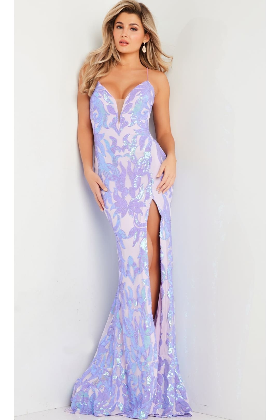 Jovani Sequin-Print Sexy Long Prom Dress 08235 - Apparel & Accessories > Clothing > Dresses