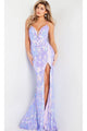 Jovani Sequin-Print Sexy Long Prom Dress 08235 - Lilac / Apparel & Accessories > Clothing > Dresses