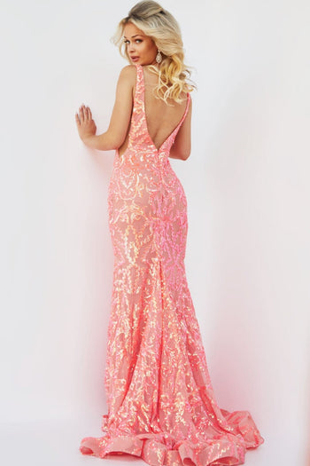 Jovani Sequin Prom Dress with Plunging Neckline - Apparel & Accessories > Clothing > Dresses