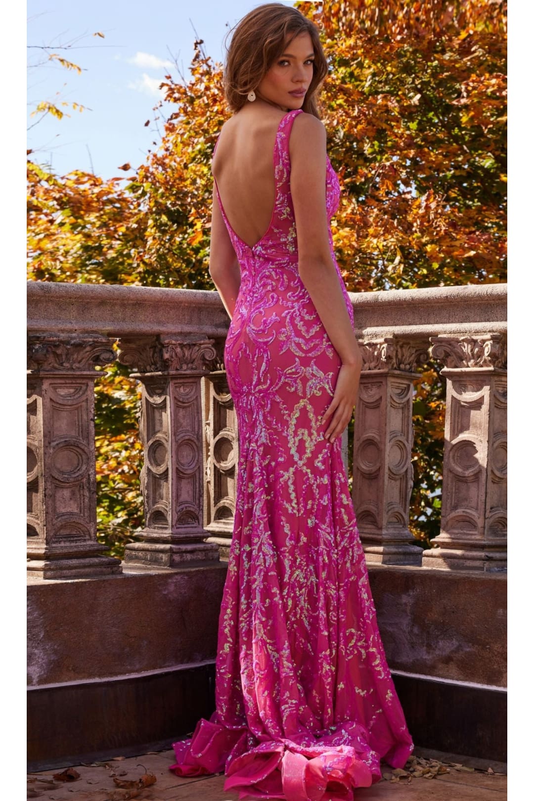 Jovani Sequin Prom Dress with Plunging Neckline - Apparel & Accessories > Clothing > Dresses