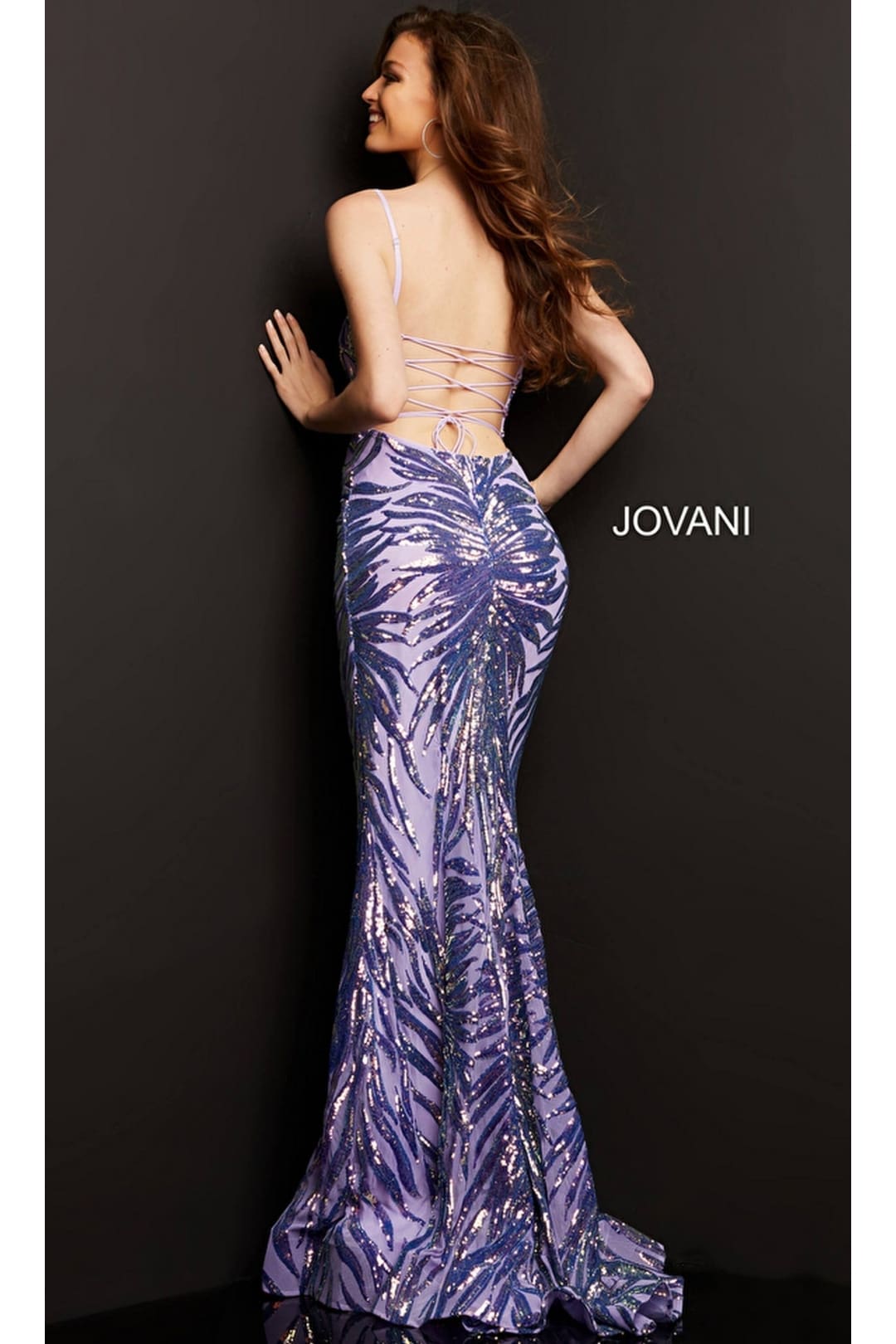 Jovani Sequin-Stripe Long Prom Dress 08481 - Apparel & Accessories > Clothing > Dresses