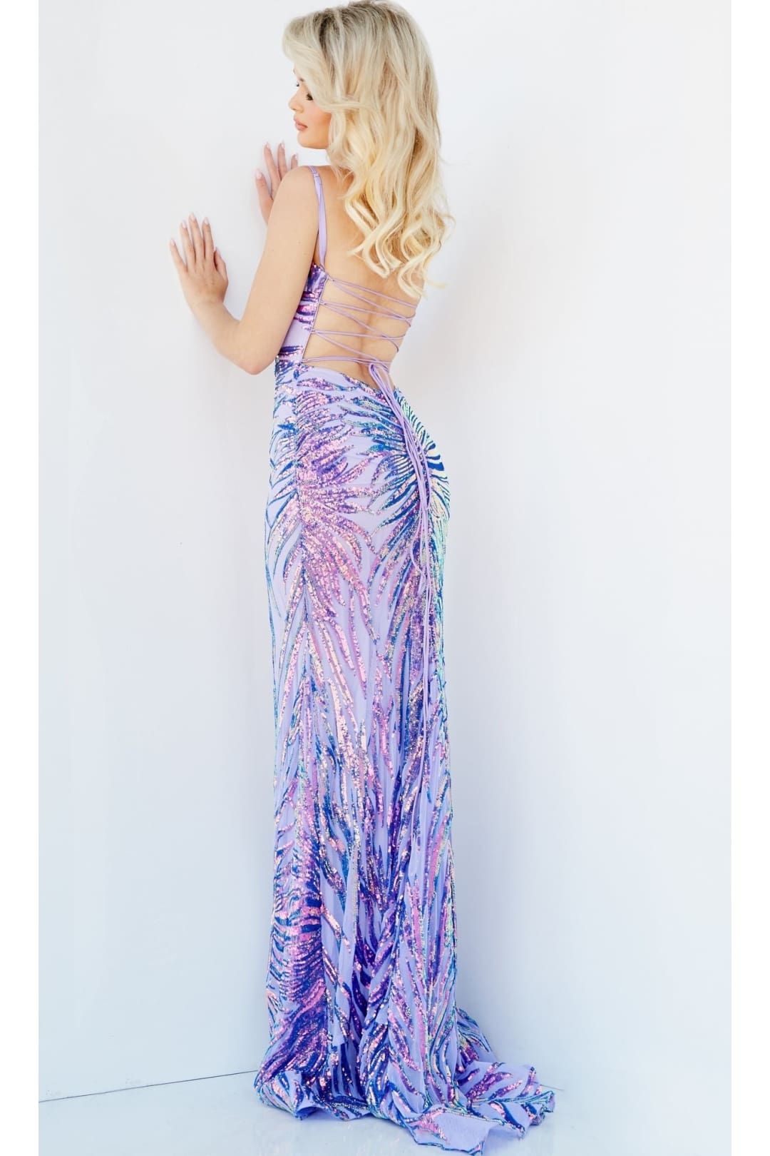 Jovani Sequin-Stripe Long Prom Dress 08481 - Apparel & Accessories > Clothing > Dresses
