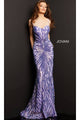 Jovani Sequin-Stripe Long Prom Dress 08481 - Iridescent Purple / Apparel & Accessories > Clothing > Dresses