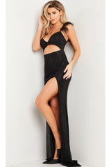 Jovani Sexy Long Black Cut-Out Formal Dress 24095 - Prom