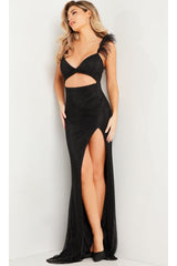 Jovani Sexy Long Black Cut-Out Formal Dress 24095 - Prom
