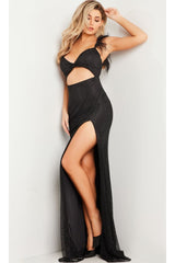 Jovani Sexy Long Black Cut-Out Formal Dress 24095 - Prom