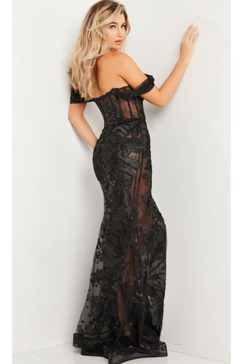 Jovani Sexy Sheer Long Black Formal Dress 23920 - Apparel & Accessories > Clothing > Dresses