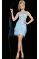 Jovani Short Party Dress with Feathers 22334 - Apparel & Accessories > Clothing > Dresses