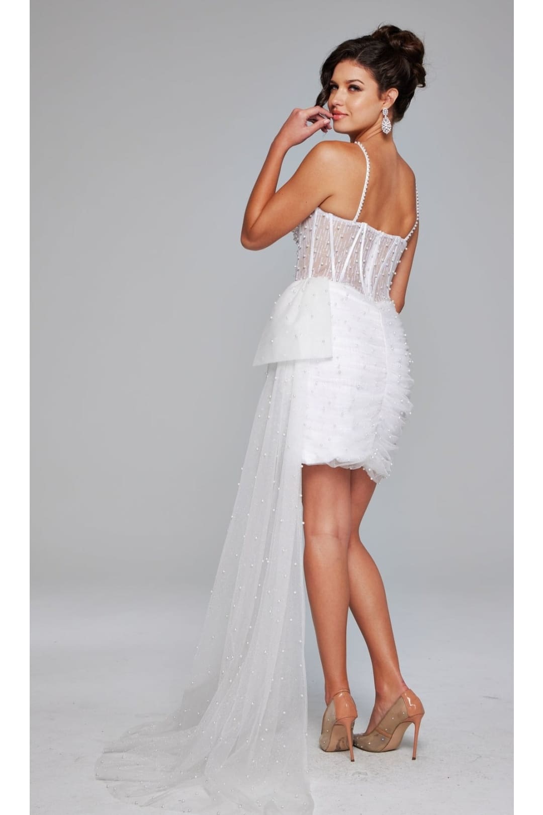Jovani Side-Drape Short Beaded Cocktail Dress 42368 - Apparel & Accessories > Clothing > Dresses