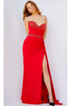 Jovani Strapless Beaded-Bust Long Prom Dress 24263 - Red / Prom