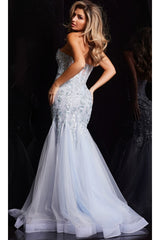 Jovani Strapless Long Light Blue Prom Dress 22924 - Prom