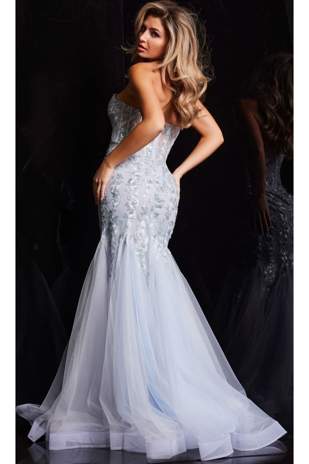 Jovani Strapless Long Light Blue Prom Dress 22924 - Prom