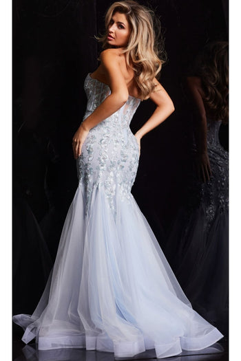 Jovani Strapless Long Light Blue Prom Dress 22924 - Prom