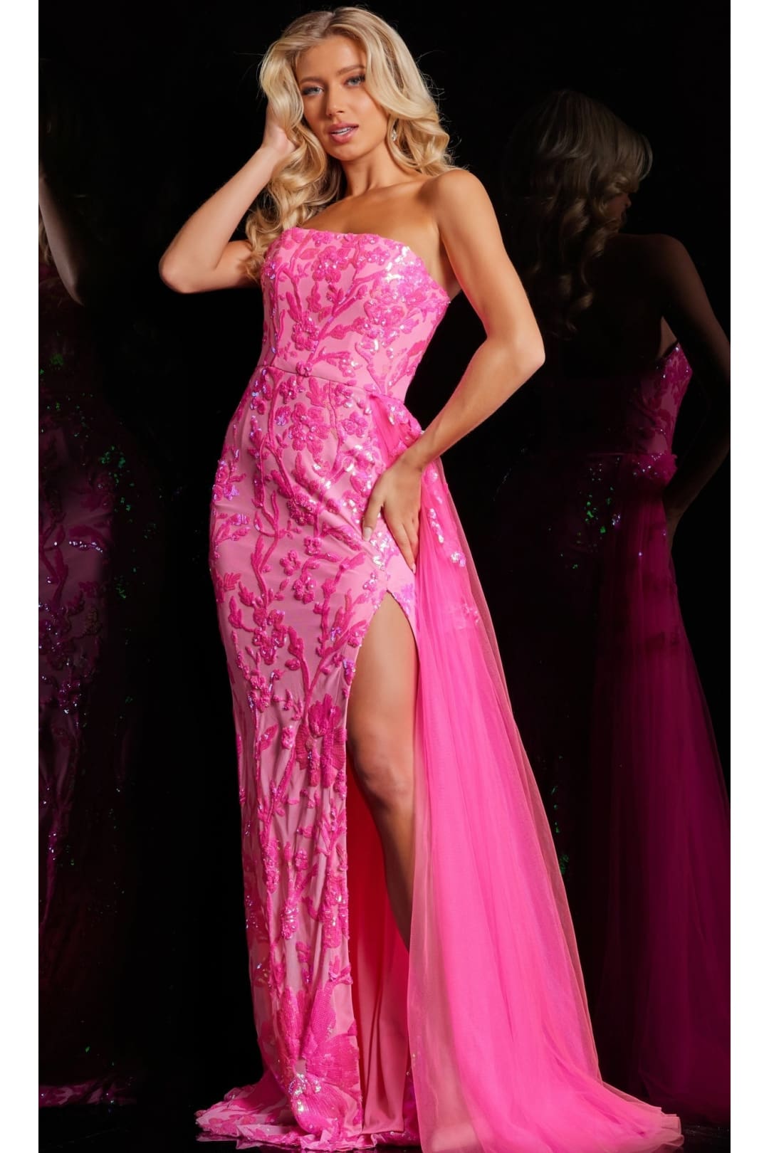 Jovani Strapless Long Neon Sequin Prom Dress 26134 - Apparel & Accessories > Clothing > Dresses