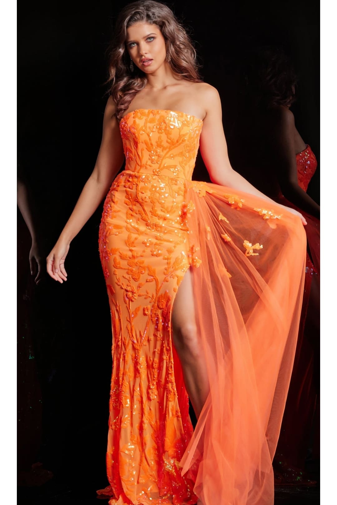 Jovani Strapless Long Neon Sequin Prom Dress 26134 - Apparel & Accessories > Clothing > Dresses
