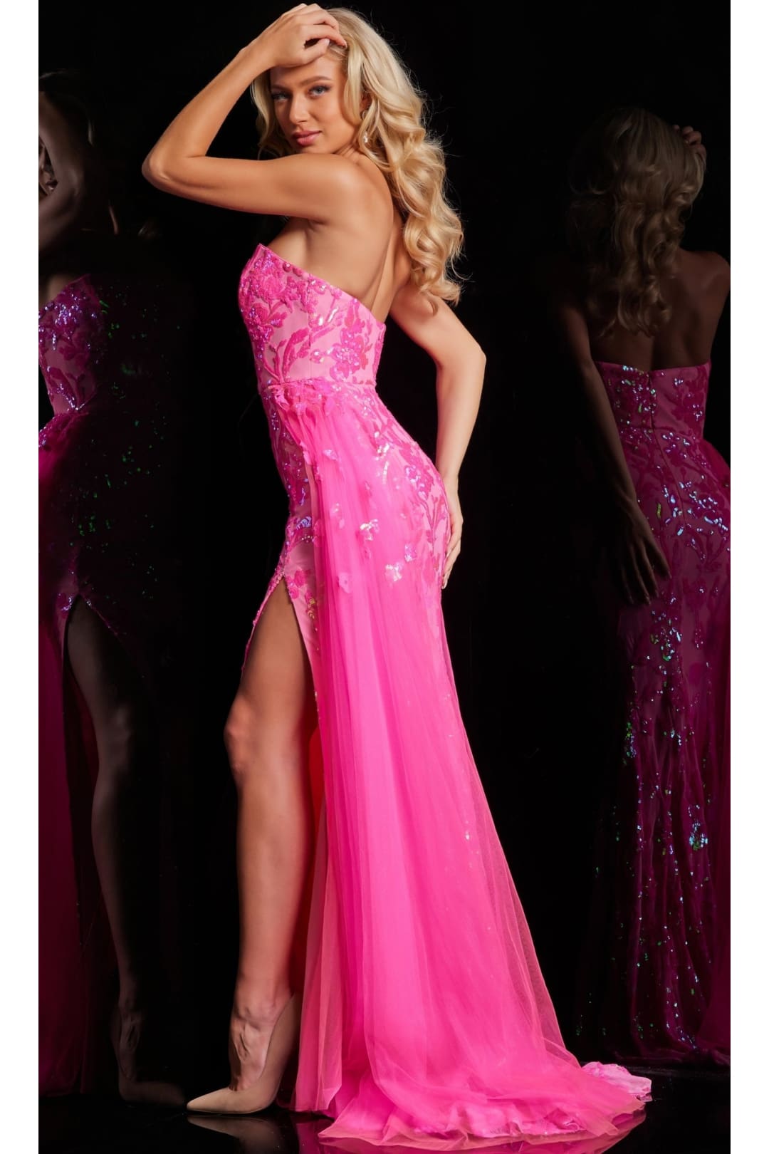 Jovani Strapless Long Neon Sequin Prom Dress 26134 - Apparel & Accessories > Clothing > Dresses