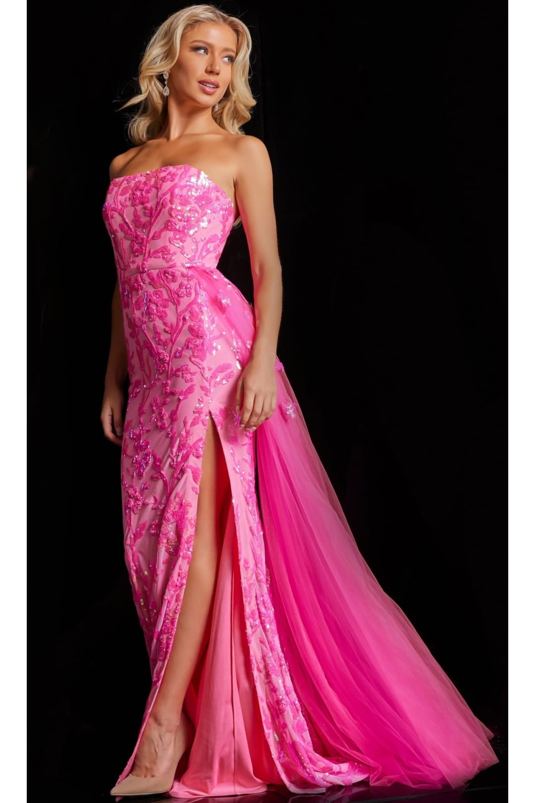 Jovani Strapless Long Neon Sequin Prom Dress 26134 - Apparel & Accessories > Clothing > Dresses