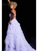 Jovani Strapless Long Ruffled Prom Ball Gown 38539