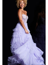 Jovani Strapless Long Ruffled Prom Ball Gown 38539
