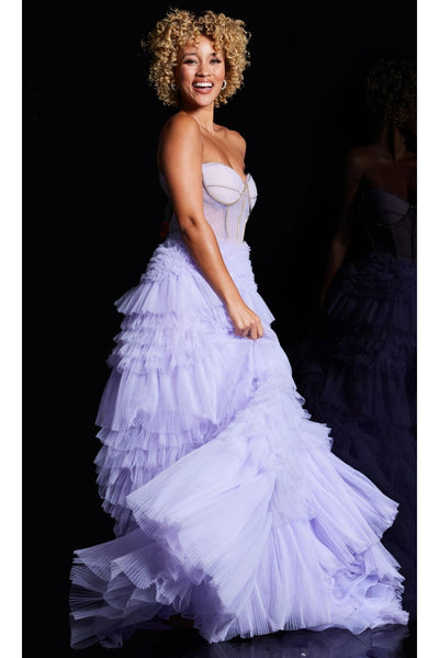 Jovani Strapless Long Ruffled Prom Ball Gown 38539 - Prom