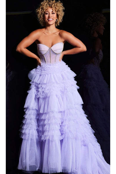 Jovani Strapless Long Ruffled Prom Ball Gown 38539 - Prom