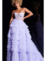 Jovani Strapless Long Ruffled Prom Ball Gown 38539