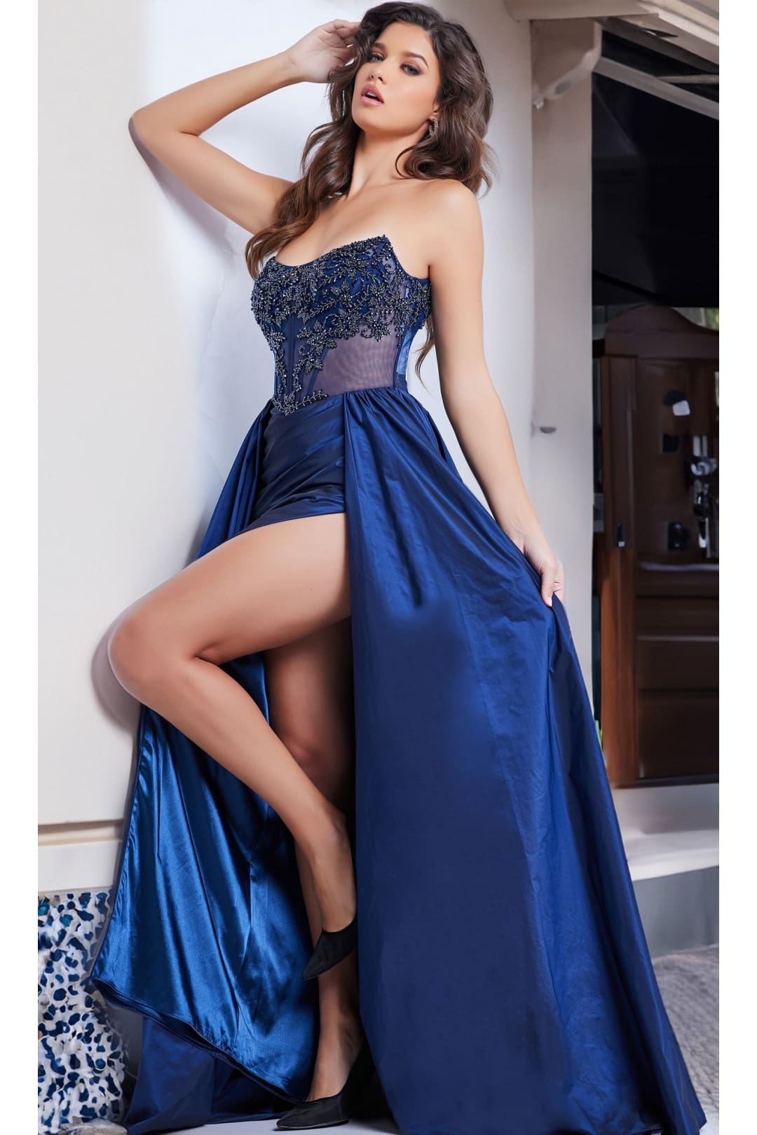 Jovani Strapless Long Taffeta Prom Dress 26114 - Prom