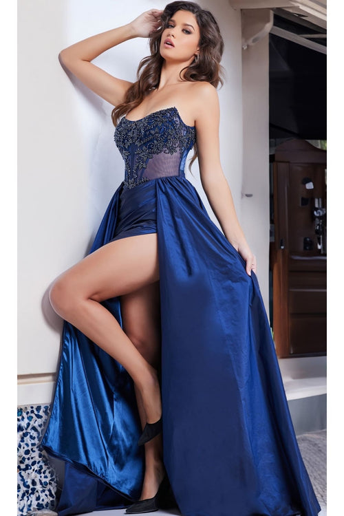 Jovani Strapless Long Taffeta Prom Dress 26114 - Prom