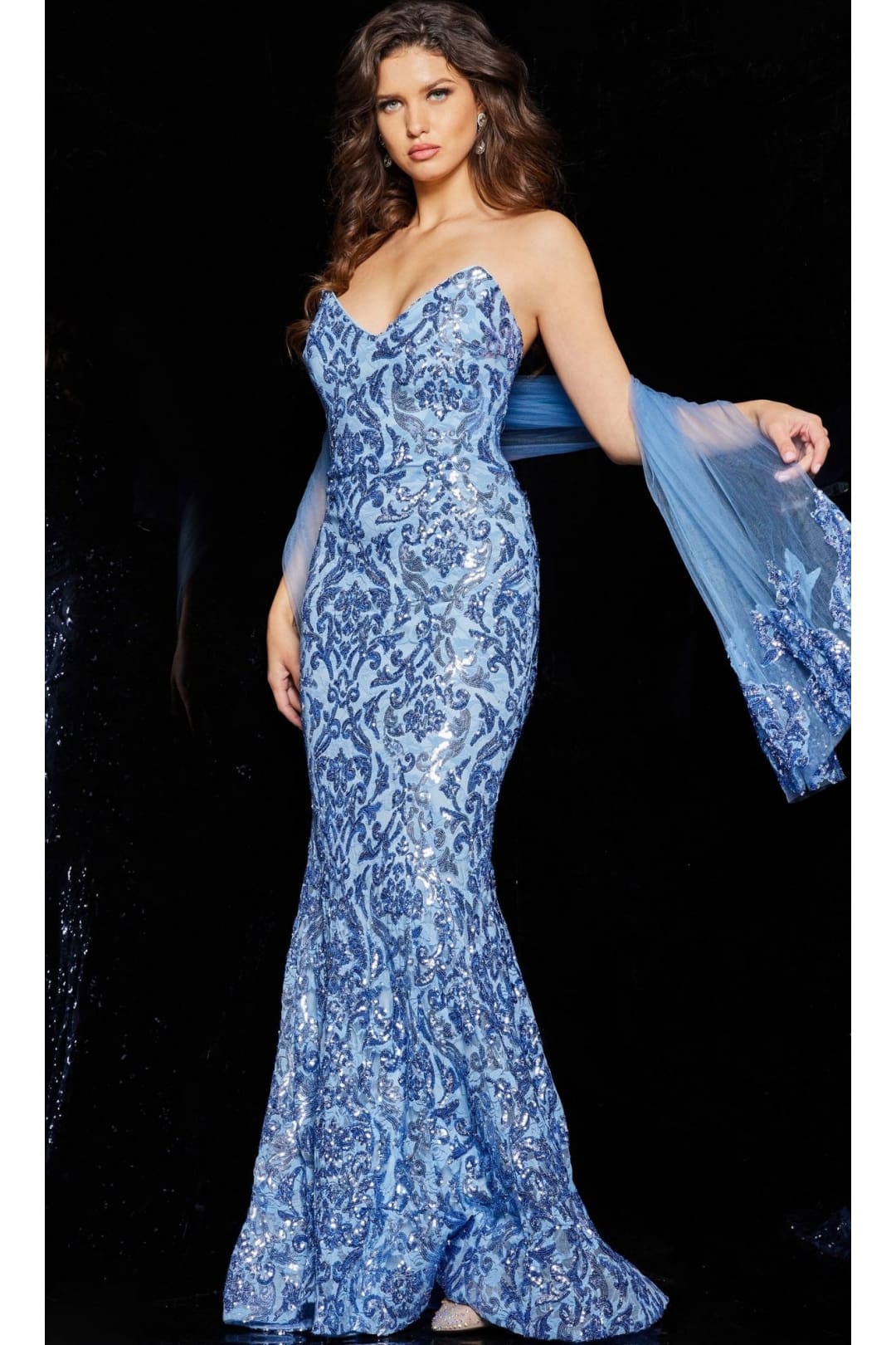 Jovani Strapless Sequin Long Prom Dress 05054 - Apparel & Accessories > Clothing > Dresses