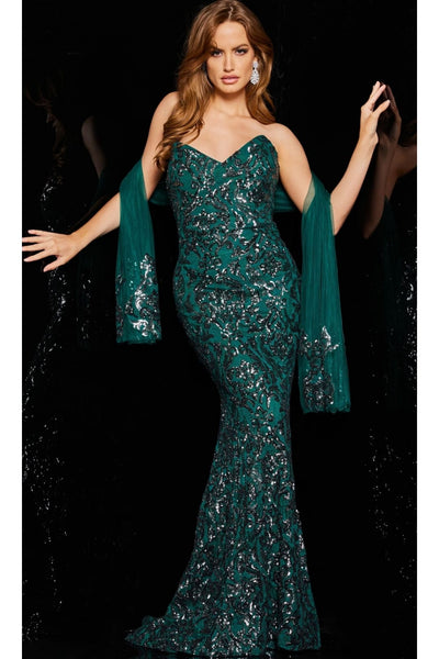 Jovani Strapless Sequin Long Prom Dress 05054 - Apparel & Accessories > Clothing > Dresses