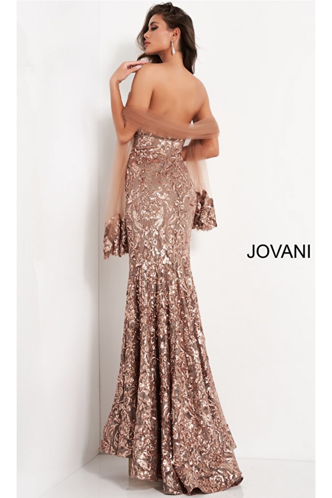 Jovani Strapless Sequin Long Prom Dress 05054 - Apparel & Accessories > Clothing > Dresses