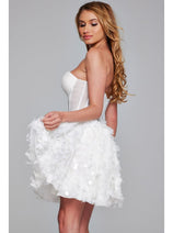 Jovani Strapless Short White Hoco Dress 38248