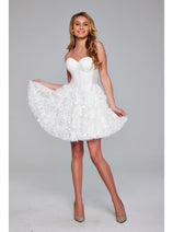 Jovani Strapless Short White Hoco Dress 38248