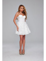 Jovani Strapless Short White Hoco Dress 38248