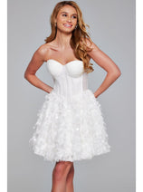 Jovani Strapless Short White Hoco Dress 38248