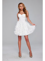 Jovani Strapless Short White Hoco Dress 38248