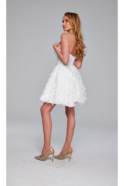 Jovani Strapless Short White Hoco Dress 38248 - Black / Apparel & Accessories > Clothing > Dresses