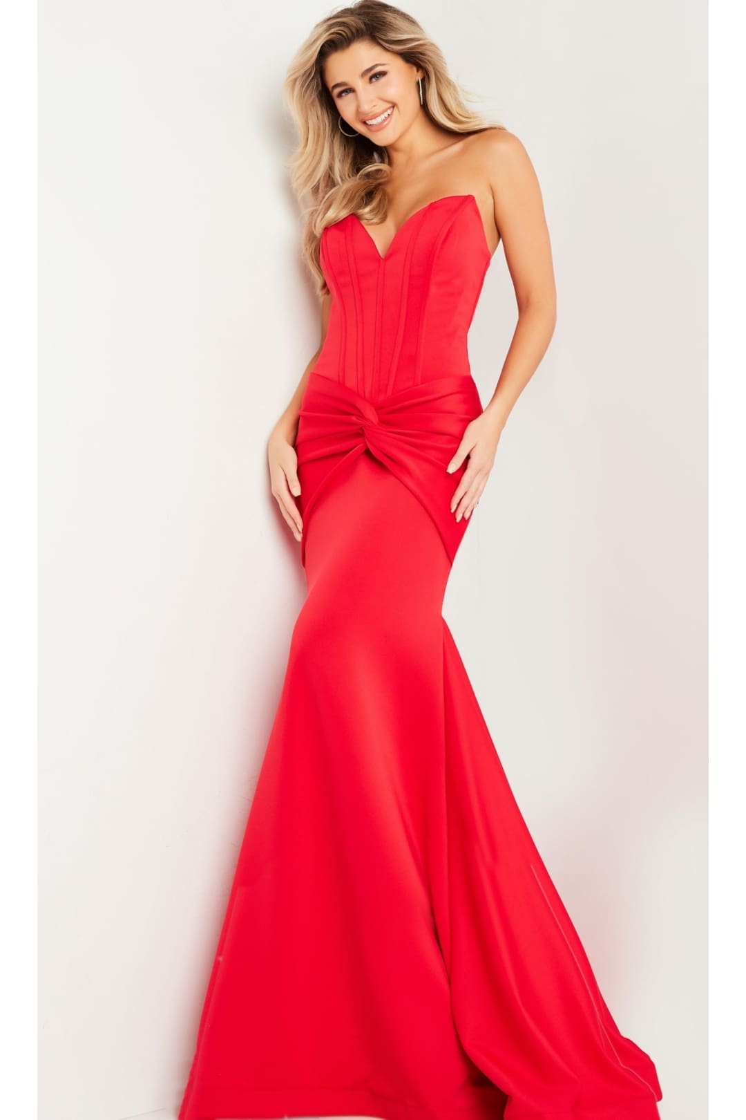 Jovani Strapless Twist-Front Long Prom Dress 23556 - Prom