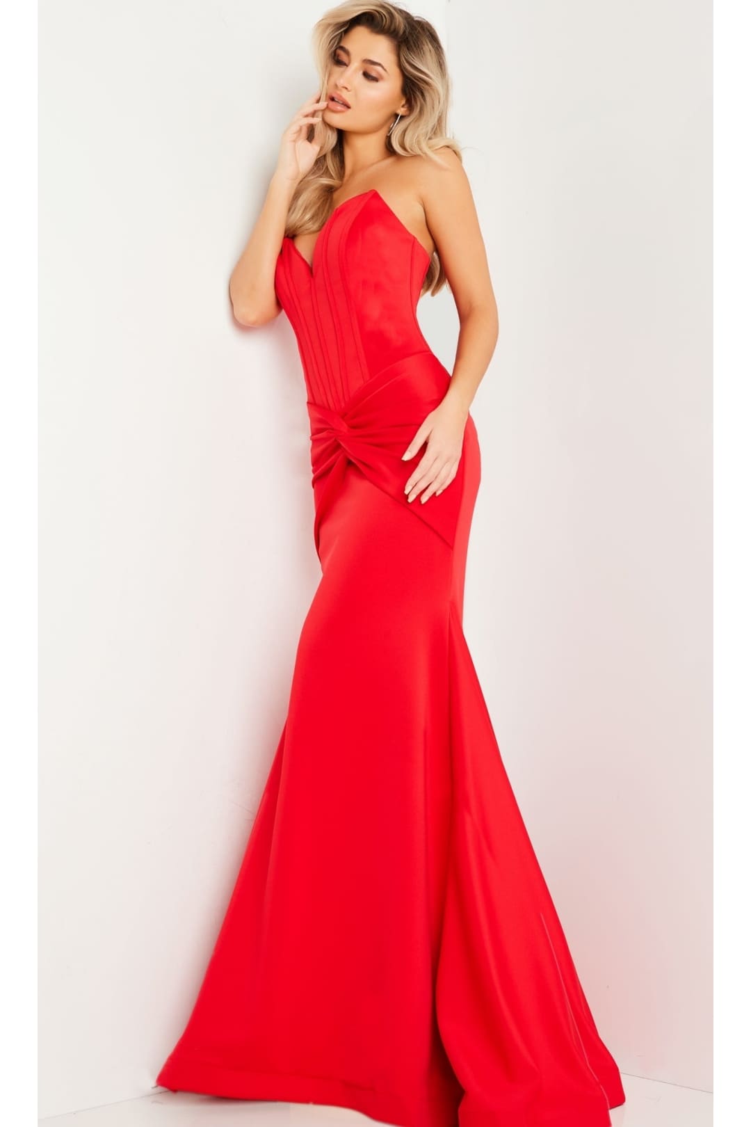Jovani Strapless Twist-Front Long Prom Dress 23556 - Prom