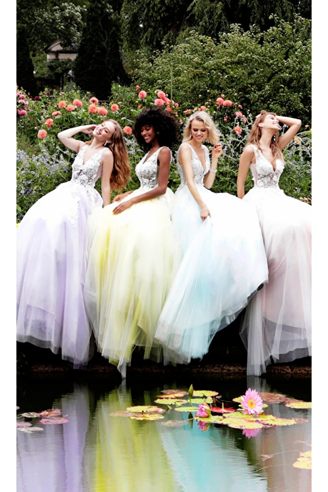 Jovani Tulle Prom Ball Gown with Floral Appliques - Prom