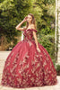 Juliet 1447 Off Shoulder 3D Floral Applique Sweet 16 Quince Ball Gown - Dress