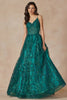 La Merchandise LAT2414 Glitter Special Occasion Corset Formal Gown - EMERALD GREEN / XS