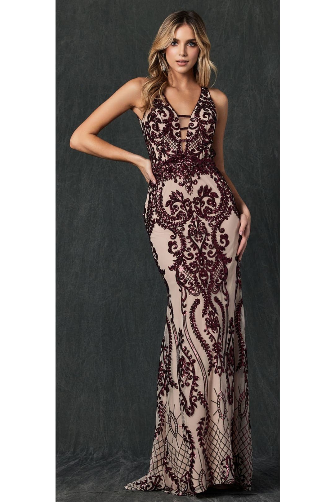 Sequined Mermaid Prom Evening Gown